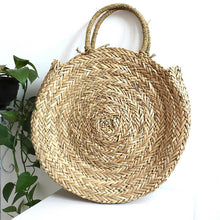 Load image into Gallery viewer, Natural hand-woven big straw bag
