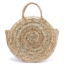 Load image into Gallery viewer, Natural hand-woven big straw bag
