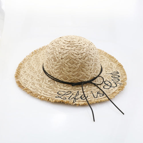 Embroidery Straw Sun Hat