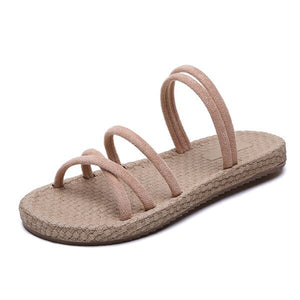 Straw Slippers Sandals